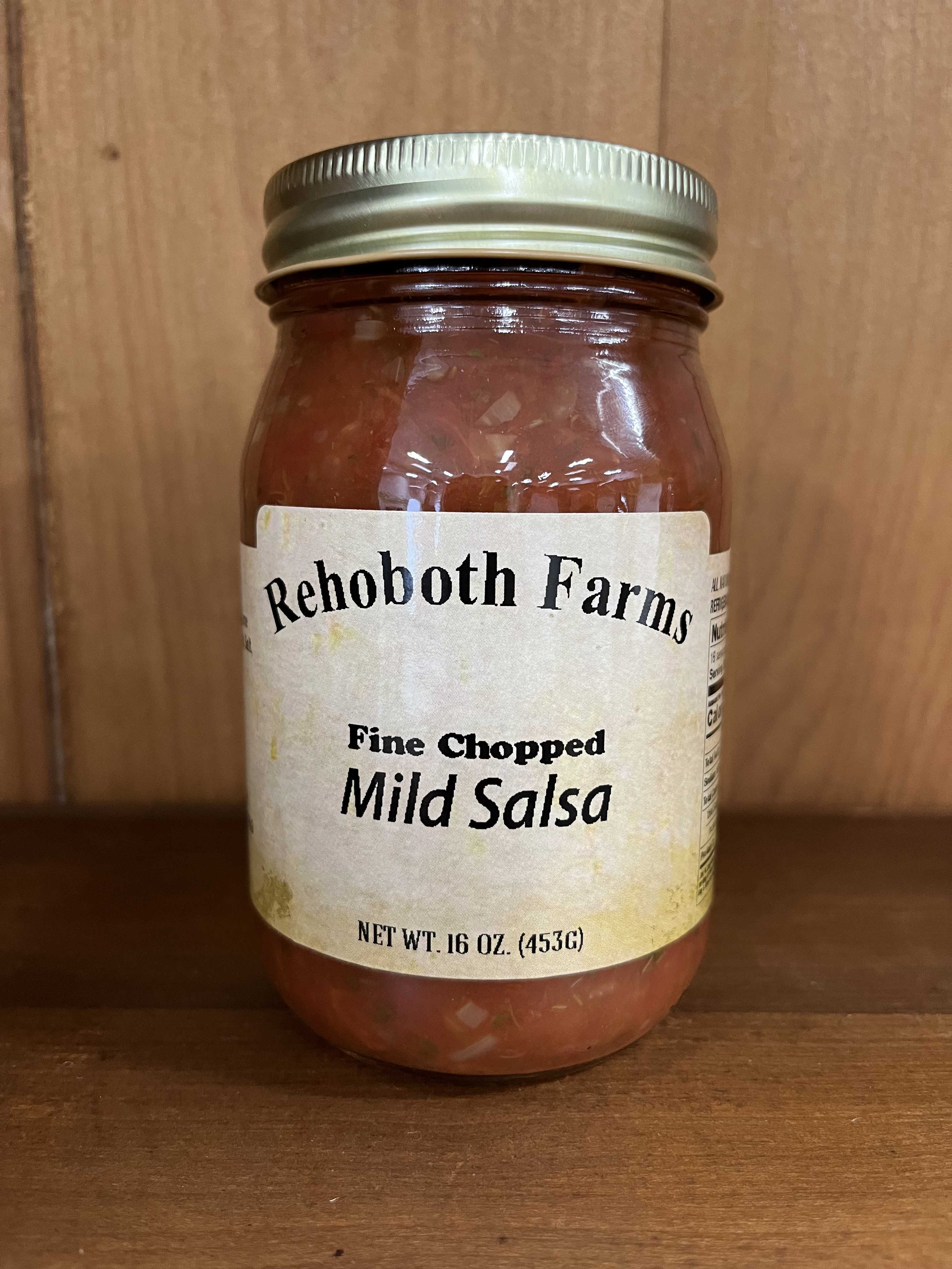 16 oz Rehoboth Farms Mild Salsa - A mild salsa perfect for those not wanting something with too much of a "bite."