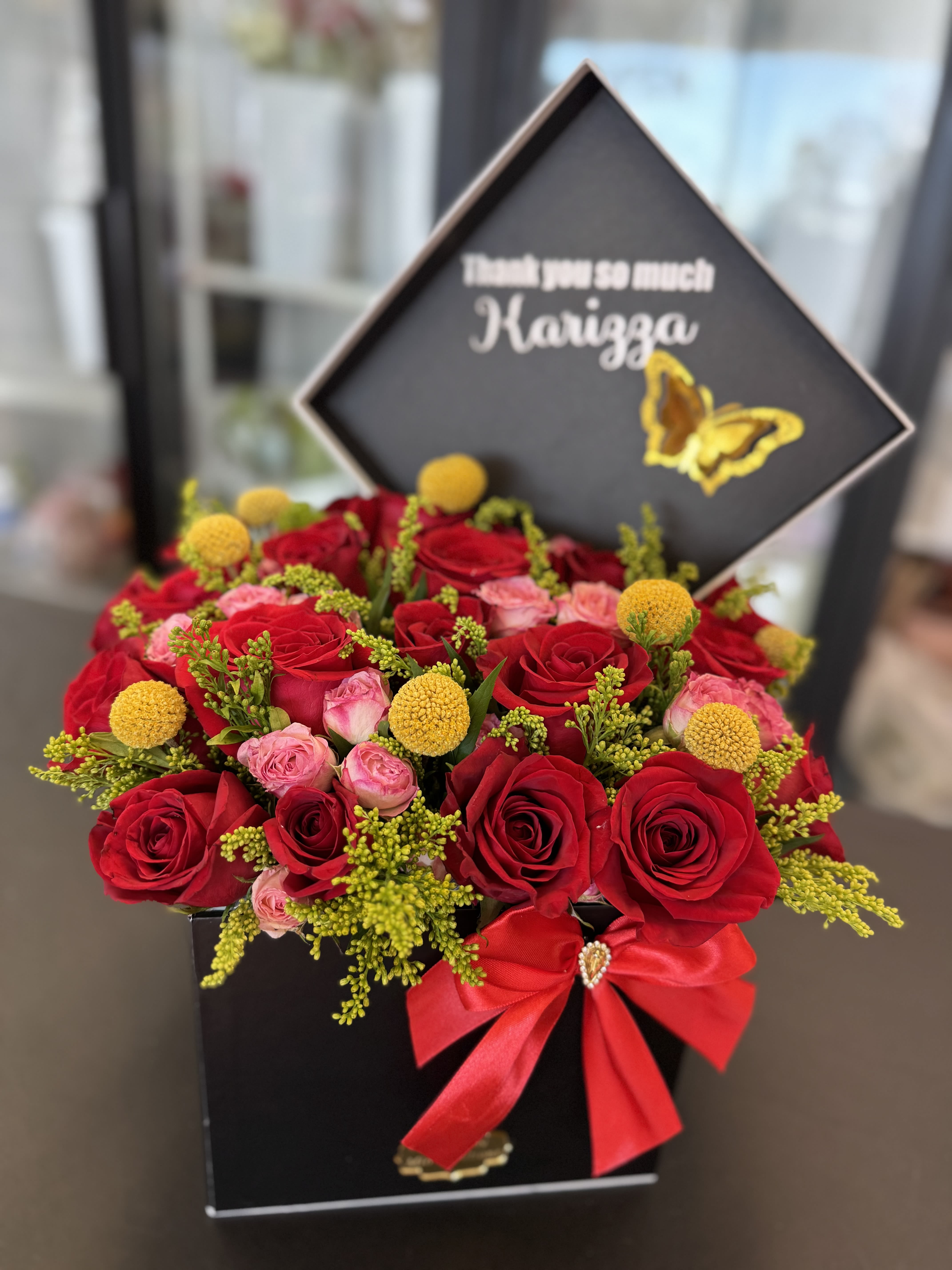 SQUARE BOX SPRING - BEAUTIFUL BOX BLACK OR WHITE , CUSTOM TEXT AVAILABLE