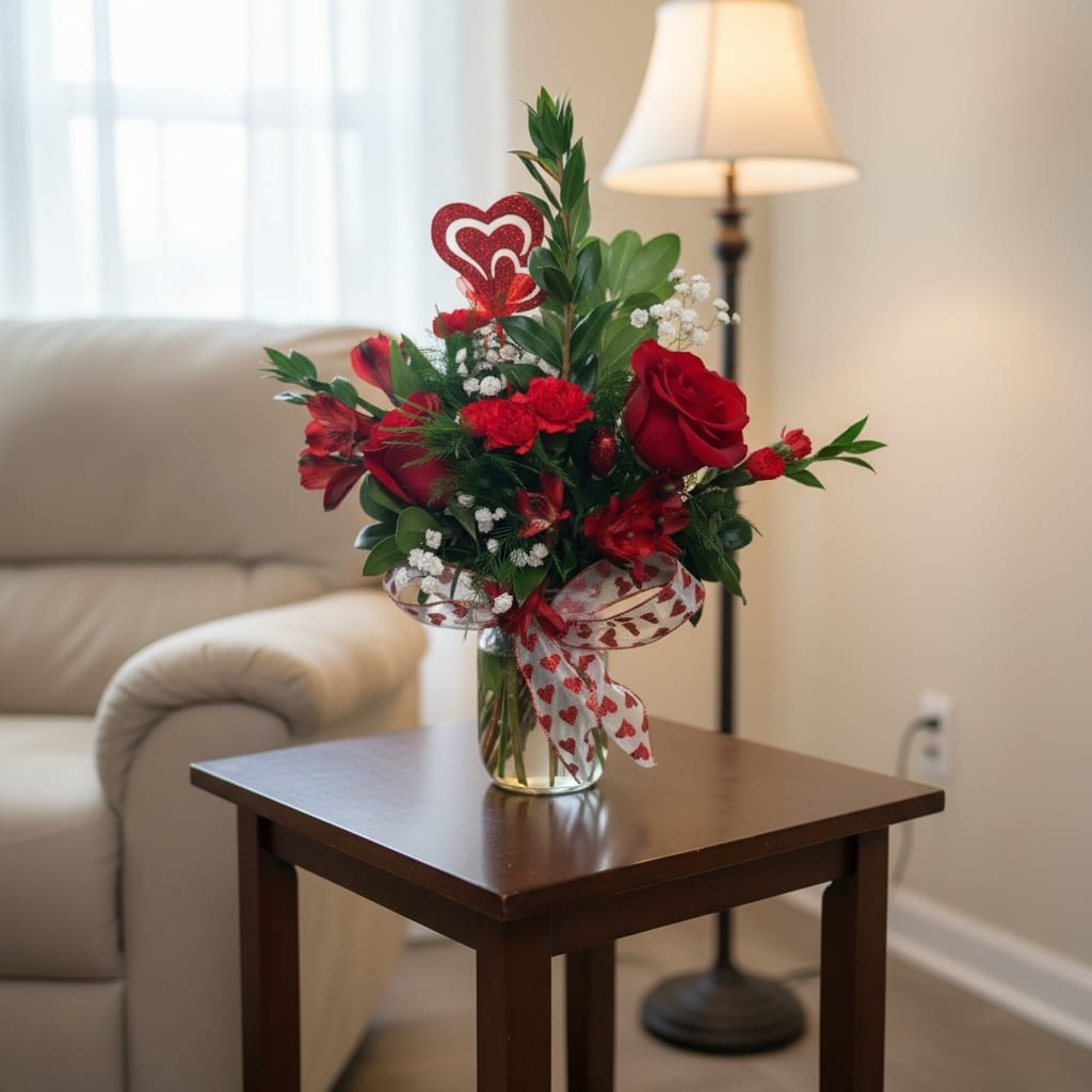 All My Love by Lotherington’s  - This adorable mason jar arrangement is the perfect touch to say I love you !! Send it on its own or add a cute teddy bear and box of chocolates. 