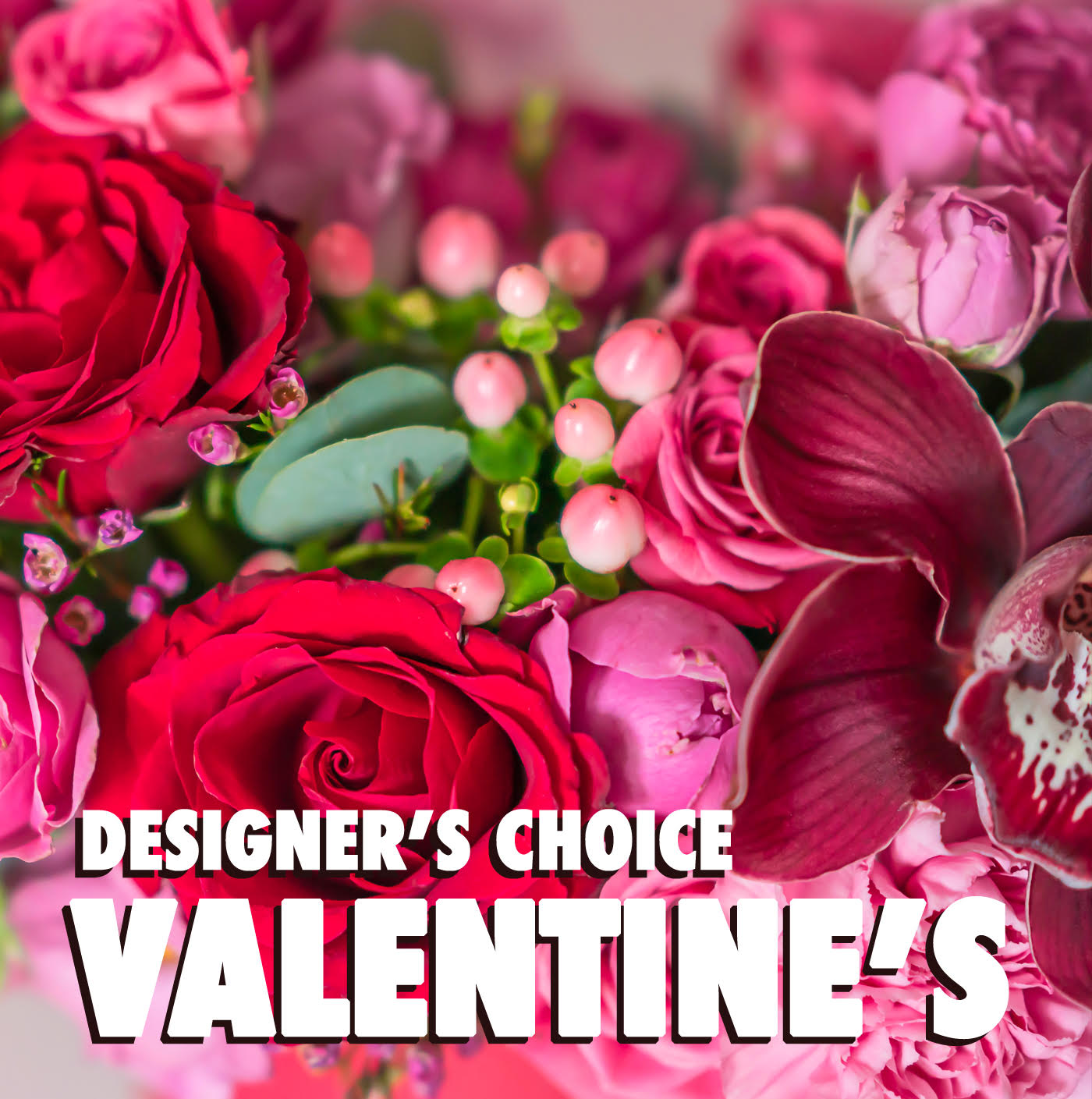 Designer's Choice Valentine's Day Vase Arrangement - Not sure what to pick? Let our designers work their magic. Our talented team will create a seasonal and Valentine's Day focused vase arrangement. May include roses, spray roses, stock, dianthus, mums and more! Color scheme will consist of shades of pink, purple, peach, red and white. Every arrangement is unique and is based on available inventory. 