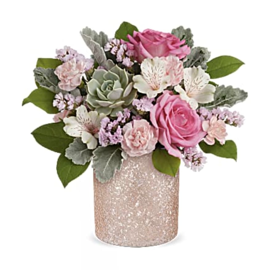 Heart of Gold - Pretty pinks and a succulent too. 