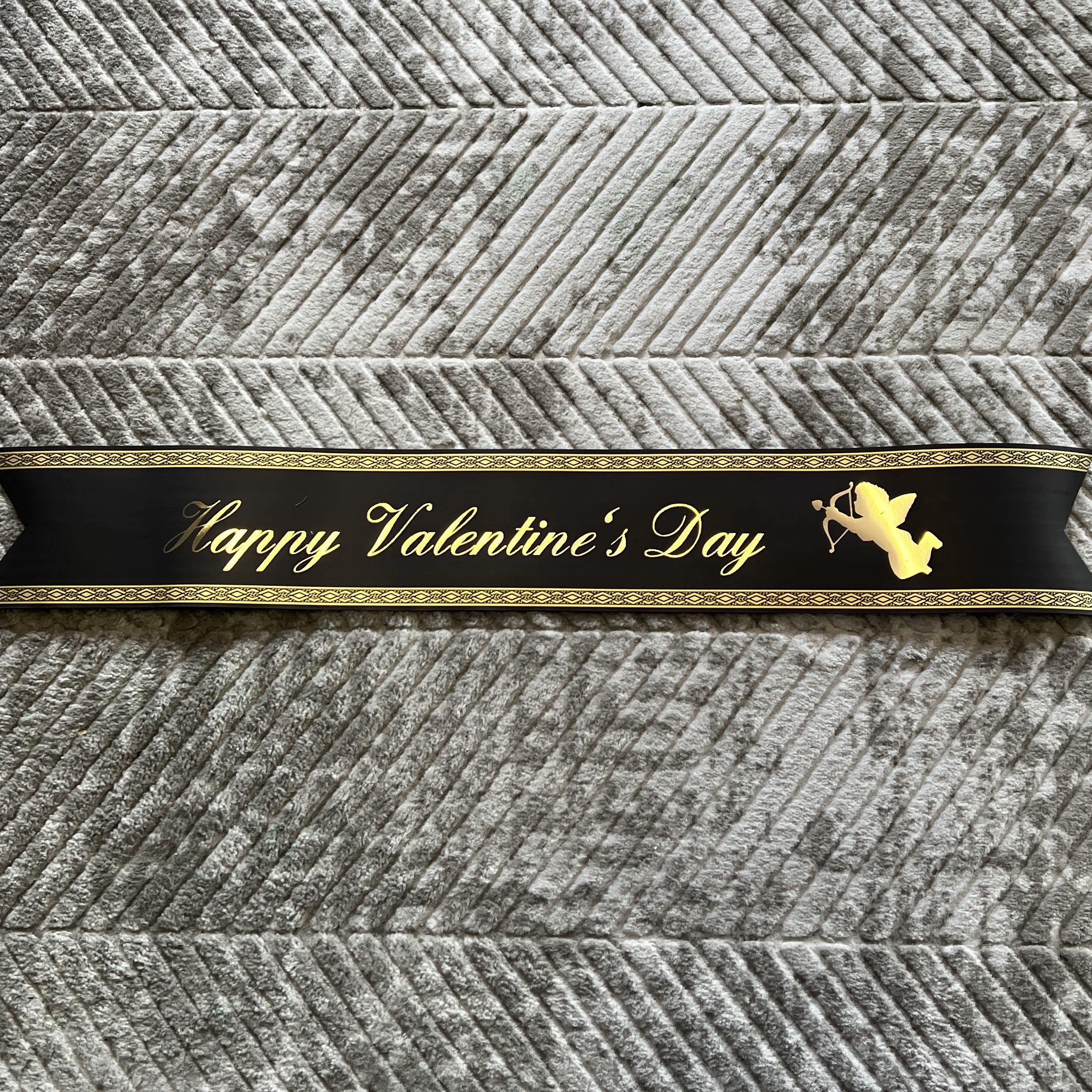 Happy Valentine’s Day Ribbon - Black Color  - One ribbon in black color 