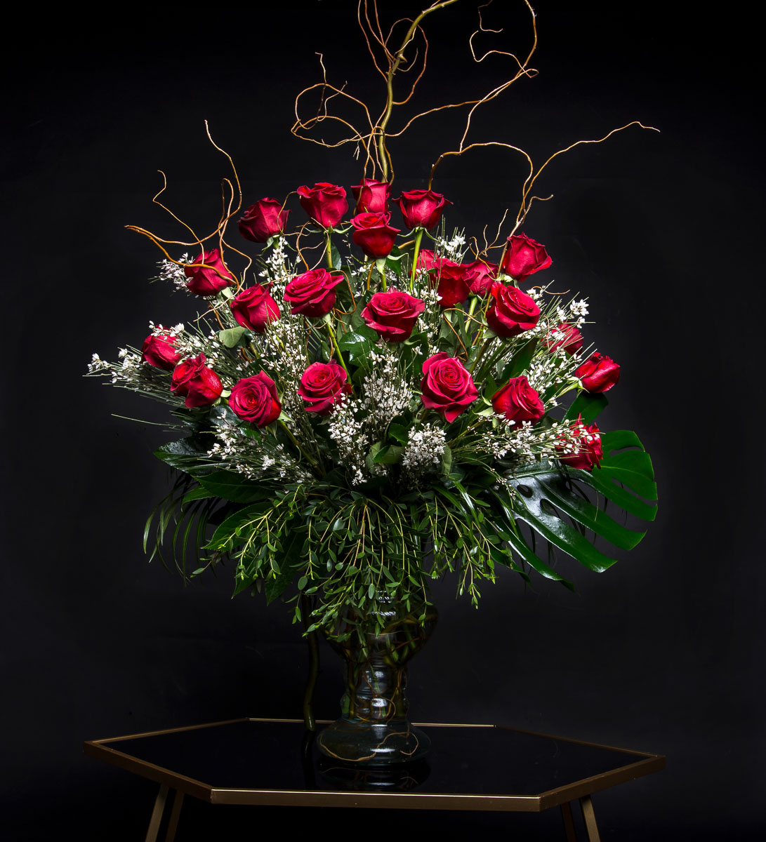 A Classic Romance - 2 Doz (24 Long Stem Red Roses) - This timeless design features the classic up to 24 red rose. rose. The perfect gift for Valentine's Day, an Anniversary, or when anytime you're feeling romantic. This design is a tall, &amp; classic way to send fresh flowers for any occasion.   *Tall Big and Showy *  Color of Roses below to select from. Don't see your color give us a call.  *Red *White *Peach Shimmer *Hot Pink or Soft Pink *Orange Free Spirit *Yellow   Here at JS Flowers we pride ourselves with great customer service and we're always available to help answer any questions. Give us a call at (469)900-8095 