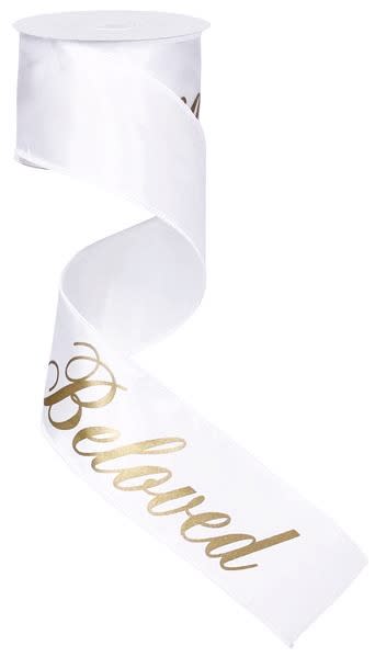 Sympathy Ribbon  - A Ribbon With a message added to any Funeral arrangement. In special instructions state what you like the ribbon to say.   Ribbon color will be white with Gold Letters