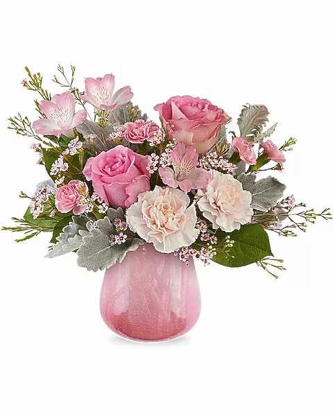 Darling Bloom Bouquet - Delightfully romantic, the Darling Bloom Bouquet shines with pink roses, carnations, and alstroemeria