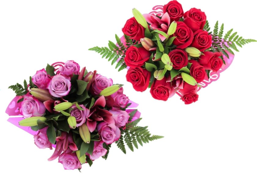 All My Love. - Your best VDay valued bouquet.  Minimum of a dozen of roses with lilies and fillers.  Make a great impression of a high end bouquet without breaking the bank.