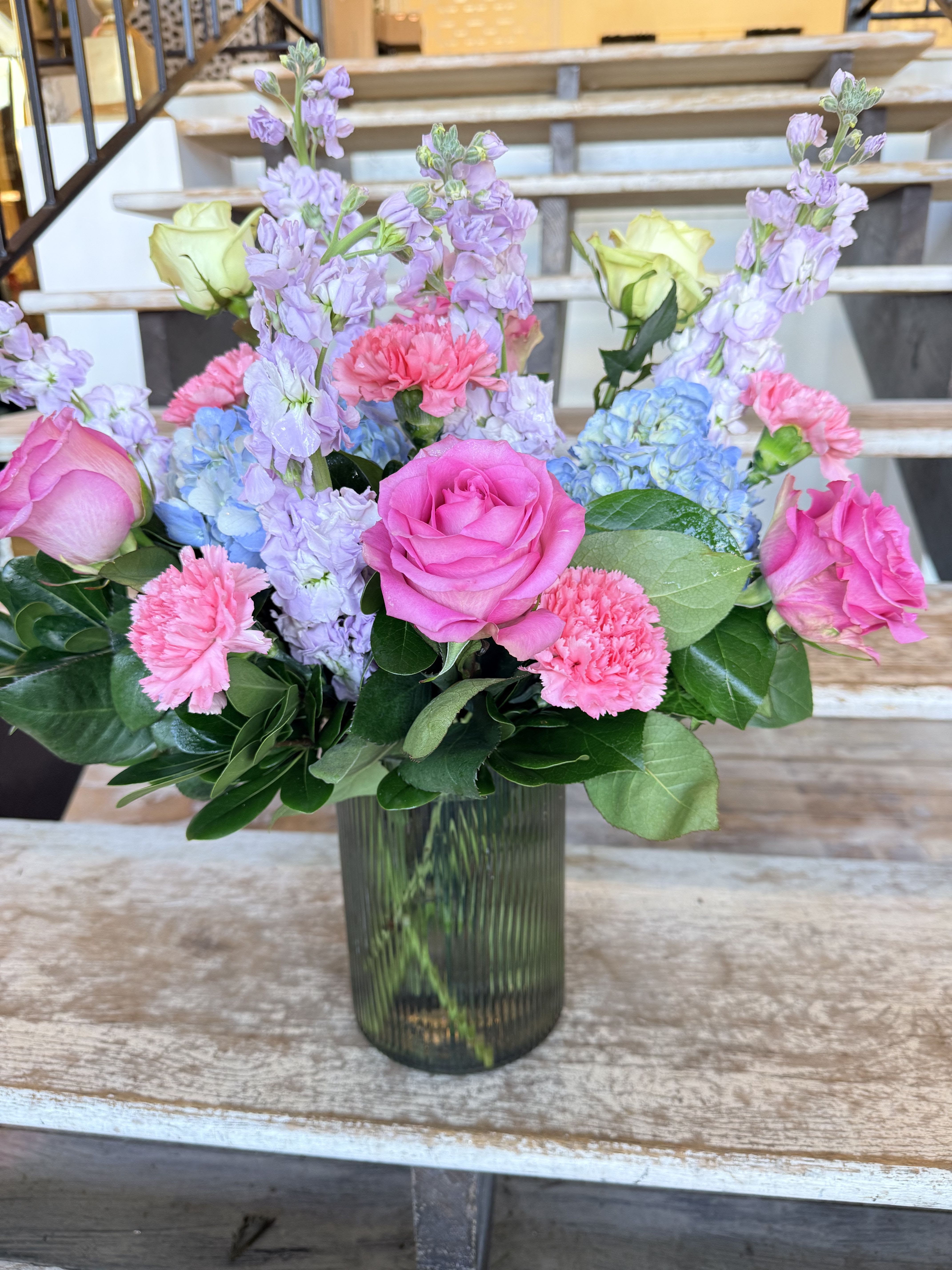 Ethereal Blooms - Send this beautiful dreamy, soft and luminous arrangement for any occasion. So beautiful it feels unreal.    *Container may vary.