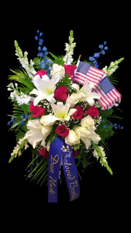 An Honored Life - Patriotic easel spray for our military.