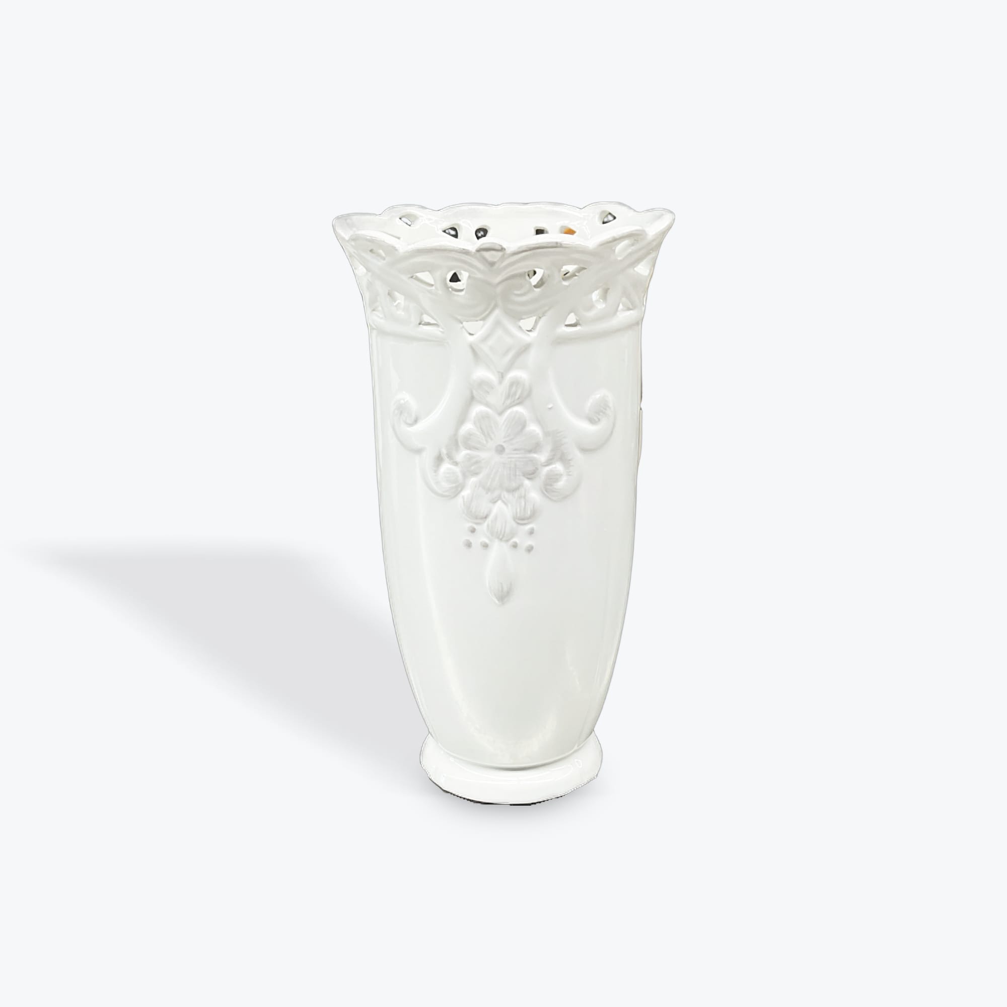White Porcelain Vase - 9 inch White Porcelain Vase