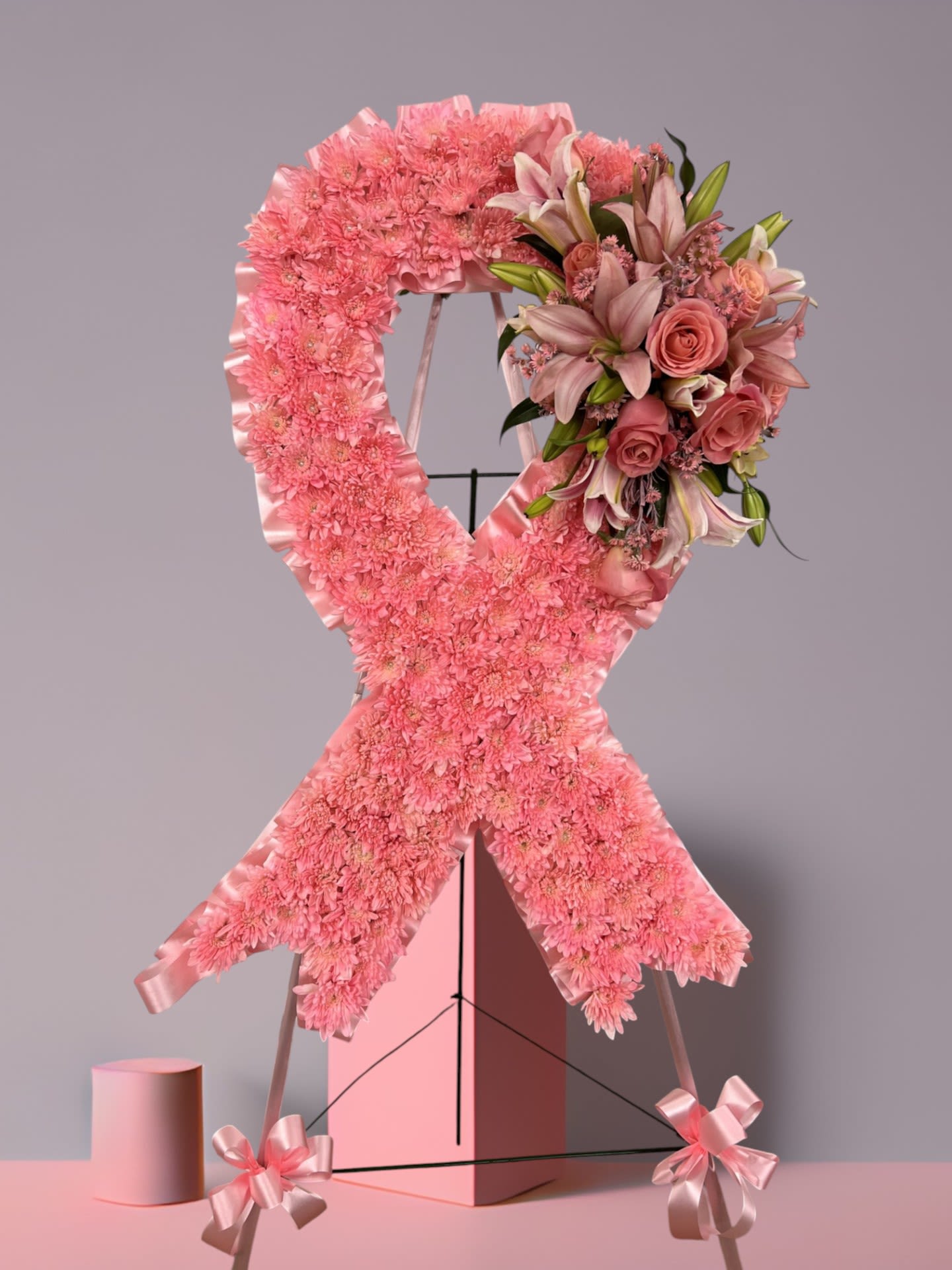 awareness ribbon  -  Breast Cancer Awareness Support Ribbon design by George &amp; the Chocolate Rose flower shop 