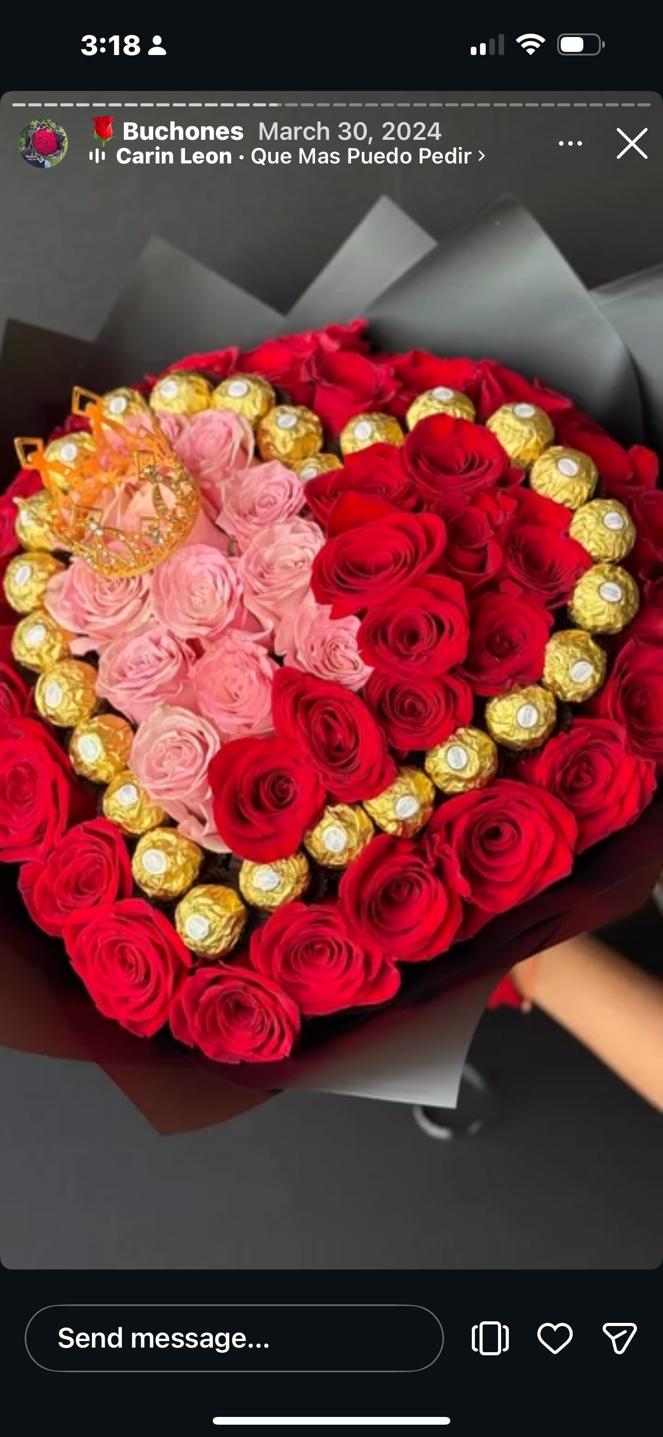 Sweet love - Heart flowers bouque with chocolate we cans made it all red roses or just like the picture is