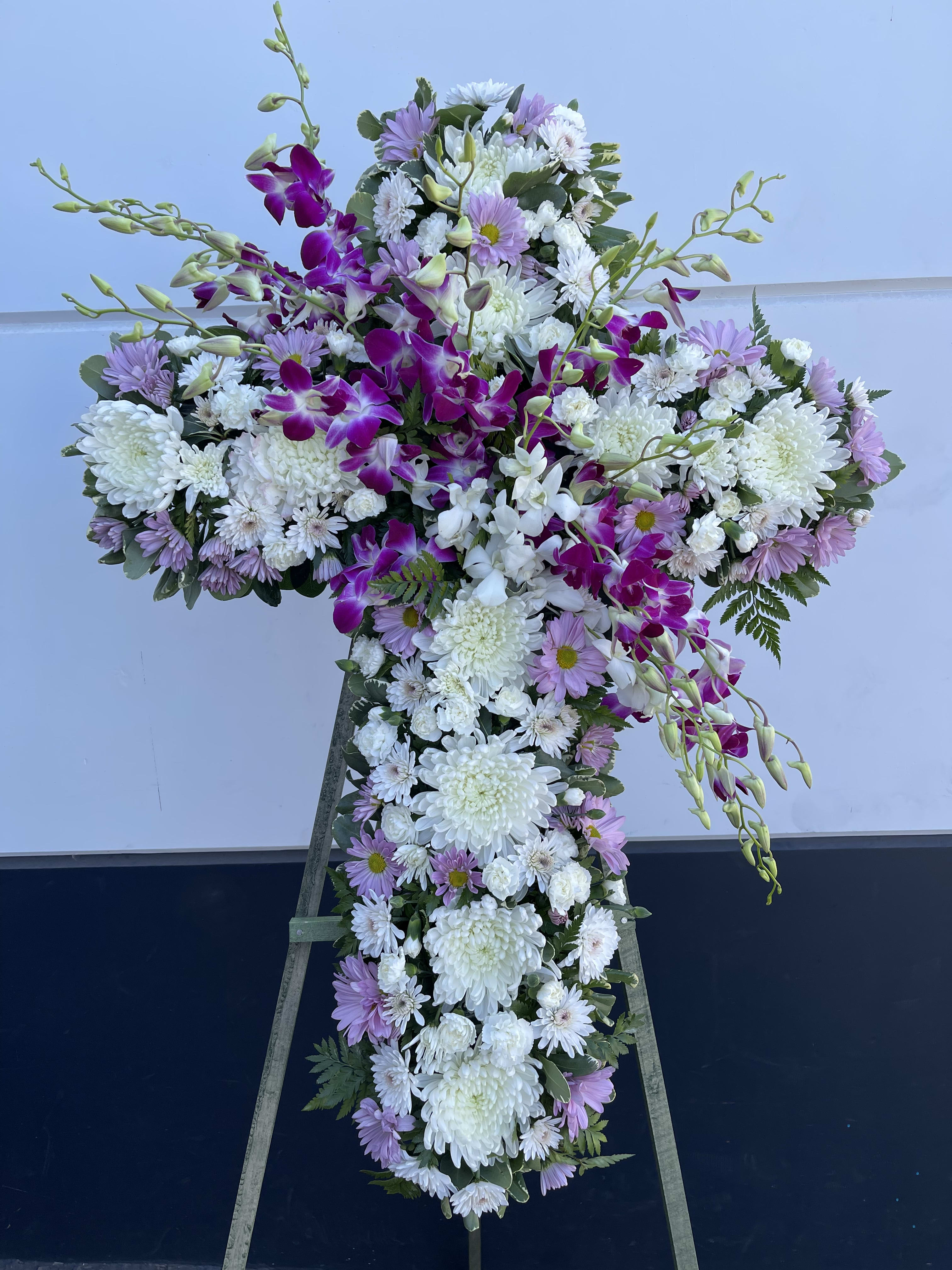 Large cross purples and whites  - Approximately 36”