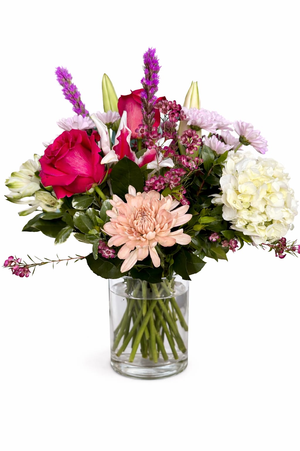 Roses, lilies, hydrangeas  - Perfect bouquet for mom,  The gorgeous bouquet includes rose lilies hydrangeas 