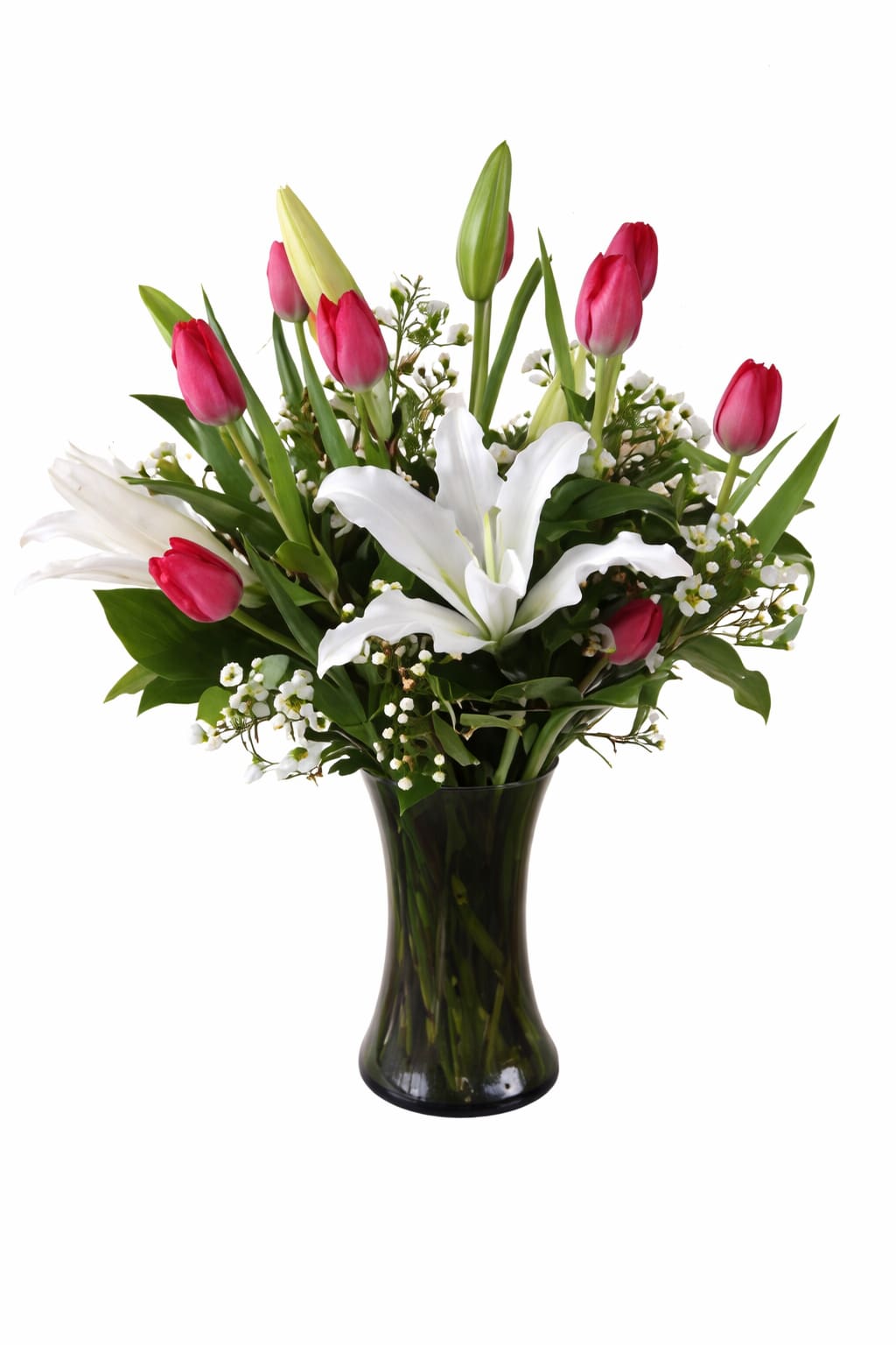 Tulips and lilies - Tulips and lilies arranged with fillers   