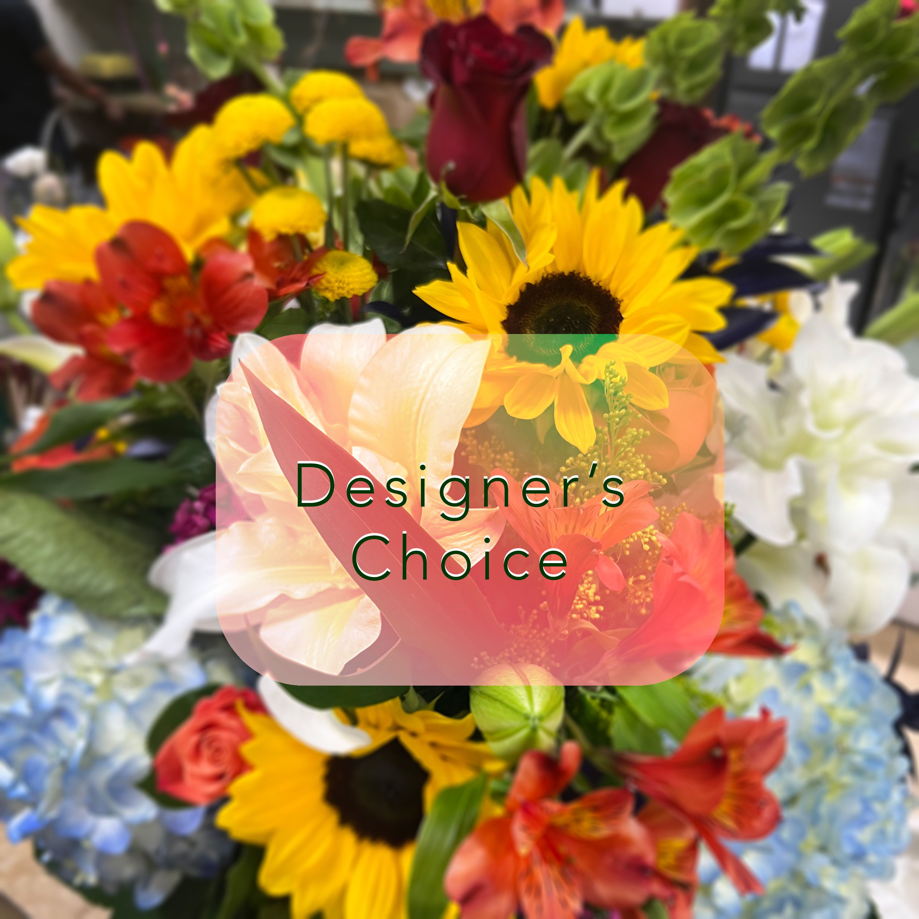 Designer's Choice | $76 - While customer input is not accepted for this arrangement, we guarantee a beautiful and thoughtfully crafted design. Our designers will create a bouquet with the freshest blooms of the season. Please note that flower selections are made exclusively by our designers, based on current stock.