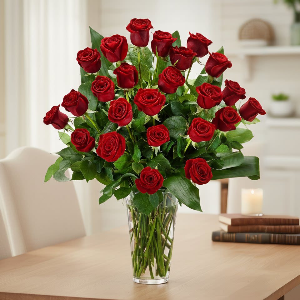 Room Full of Roses - 3 Dozen Roses - This awesome arrangement of red roses will fill your room with grace and beauty.