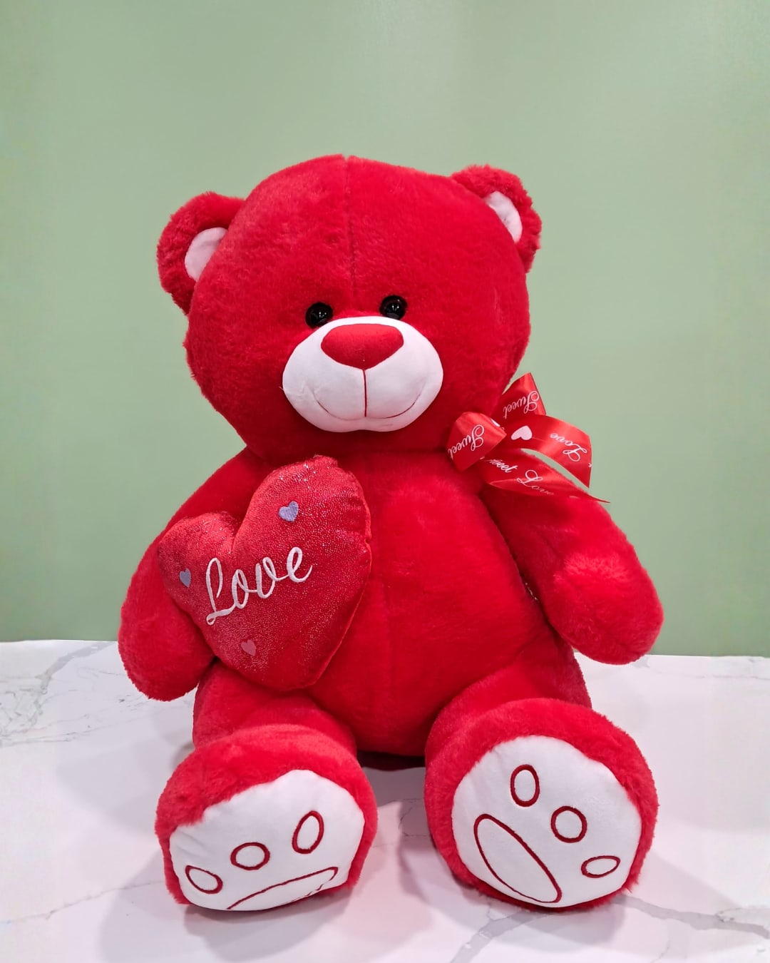 Large Love Bow Bear- Red - Large Love Bow Bear- Red