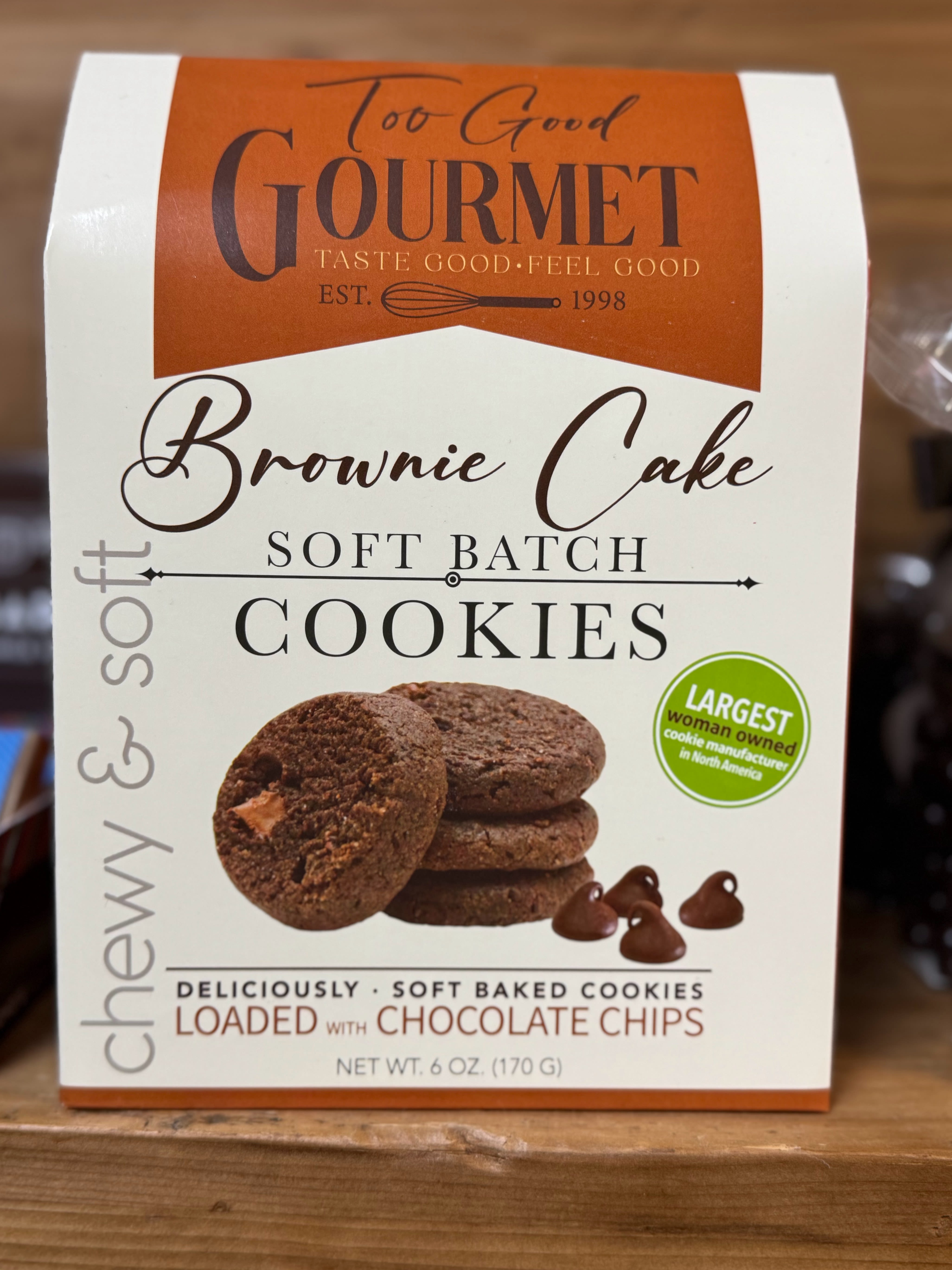 Too Good Gourmet Brownie Cake Cookies - These Too Good Gourmet Brownie Soft Batch Cake Cookies are deliciously loaded with chocolate chips. 