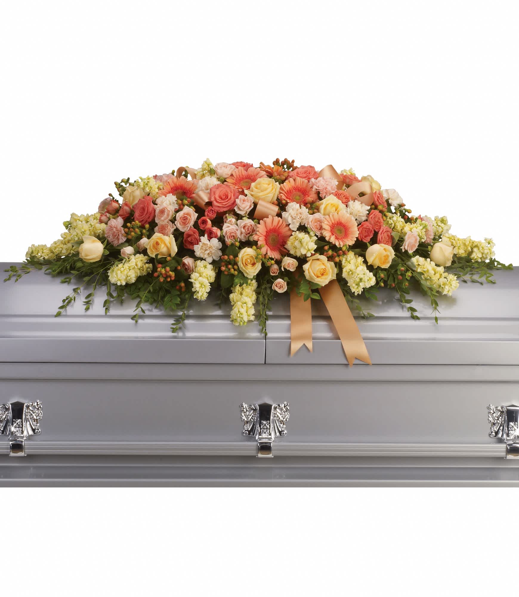 Warmest Remembrance Casket Spray - This tastefully colorful casket spray is not only a tribute to a lost loved one, but a reminder of the many joyous times spent together. 