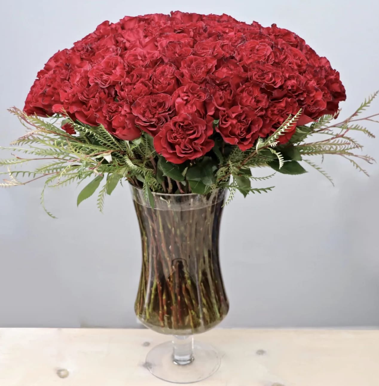 Red Rose Heaven - WeHo - Over 100 premium ecuadorian roses make up this arrangement. It stands 3' overall and 2' wide.  West Hollywood Flowers is the premier online flower shop for the West Hollywood and the surrounding towns. Order flowers online from West Hollywood Flowers for same day local flower delivery from conveniently located shops in Southern California to send flowers to West Hollywood, Beverly Hills, Culver City, Los Angeles, Hollywood, Echo Park, Silver Lake, Atwater Village, Burbank, Sherman Oaks, La Cañada, Flintridge, Pasadena, San Marino, Alhambra, Arcadia, Thousand Oaks, Tarzana, Tujunga, La Crescenta,Toluca Lake and more. 