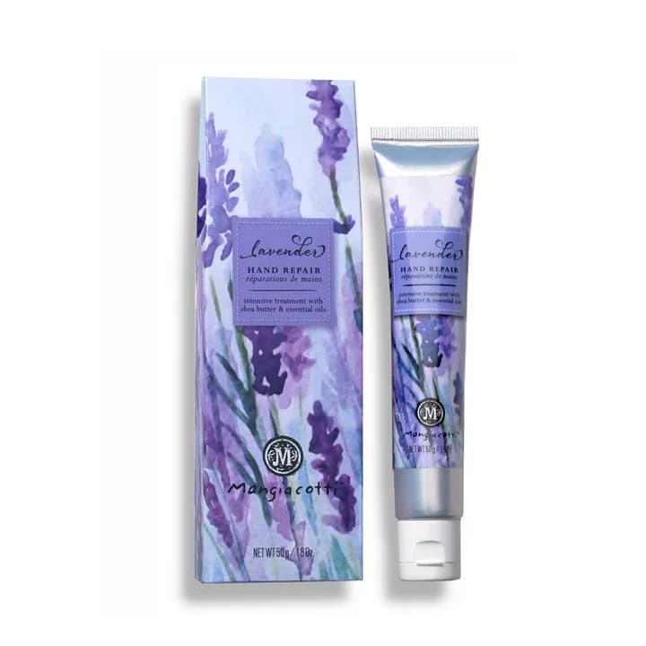 Lavender Hand Repair -  Warm notes of tonka bean soften the finish of pure essential oils from aromatic lavender flowers. Experience the healing effects of this tried-and-true best seller, as it instantly soothes and moisturizes your work-roughened hands. Its enriched formula with shea butter, chamomile extract and essential oils is always the perfect gift in the garden and for everyday use. Proudly made in the USA. 1.8 ounce tube is the perfect travel size with box for gift giving. Approximate dimensions are 2.25 x 1.1 x 7 inches.
