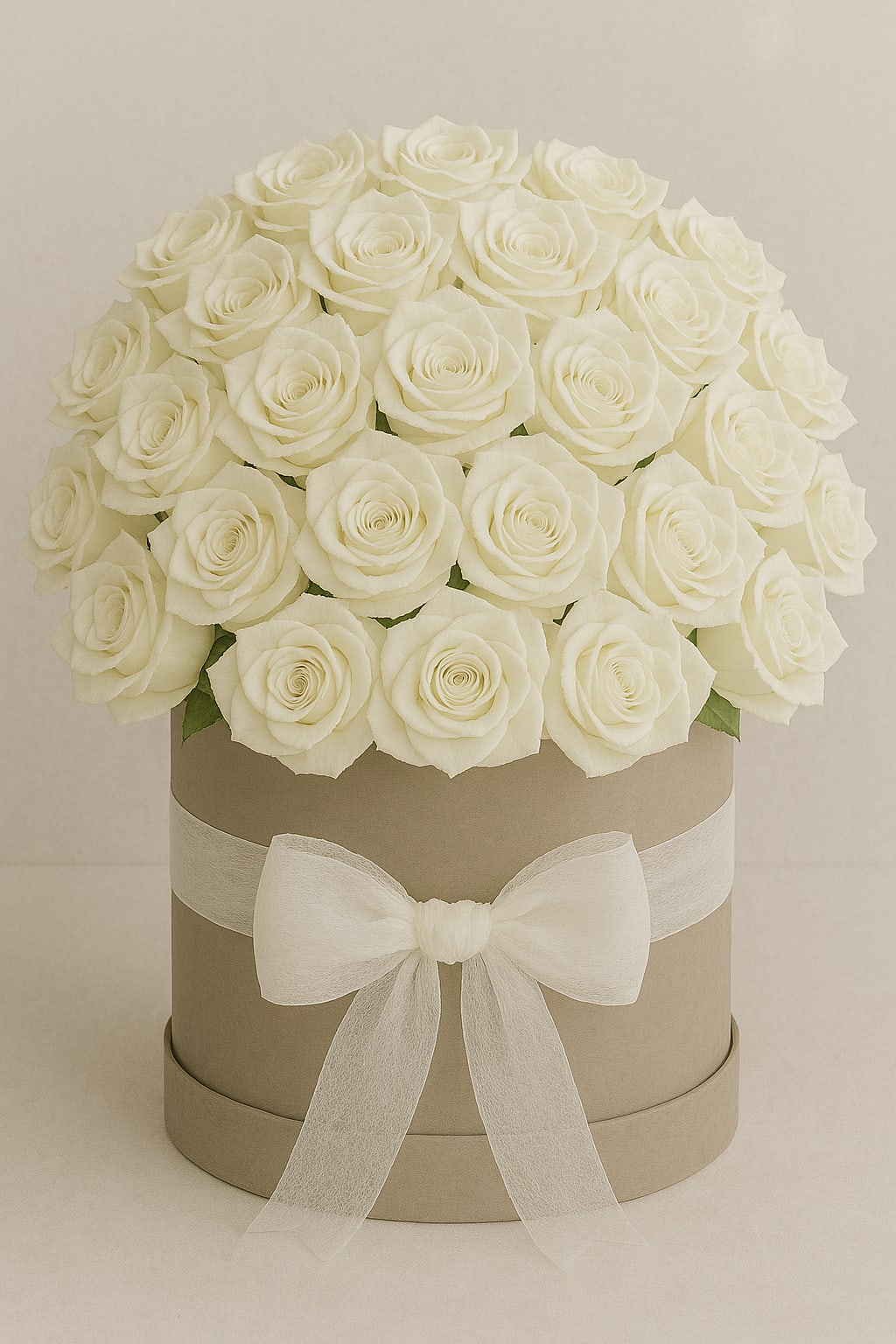 White Rose Box Arrangement - Premium white roses in a box arrangement.