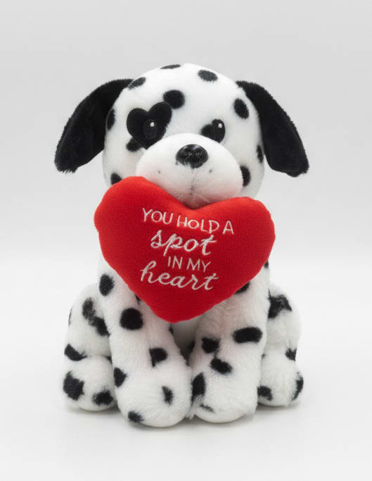 You Hold a Spot in My Heart - 10" Dalmatian Plush - holding a heart