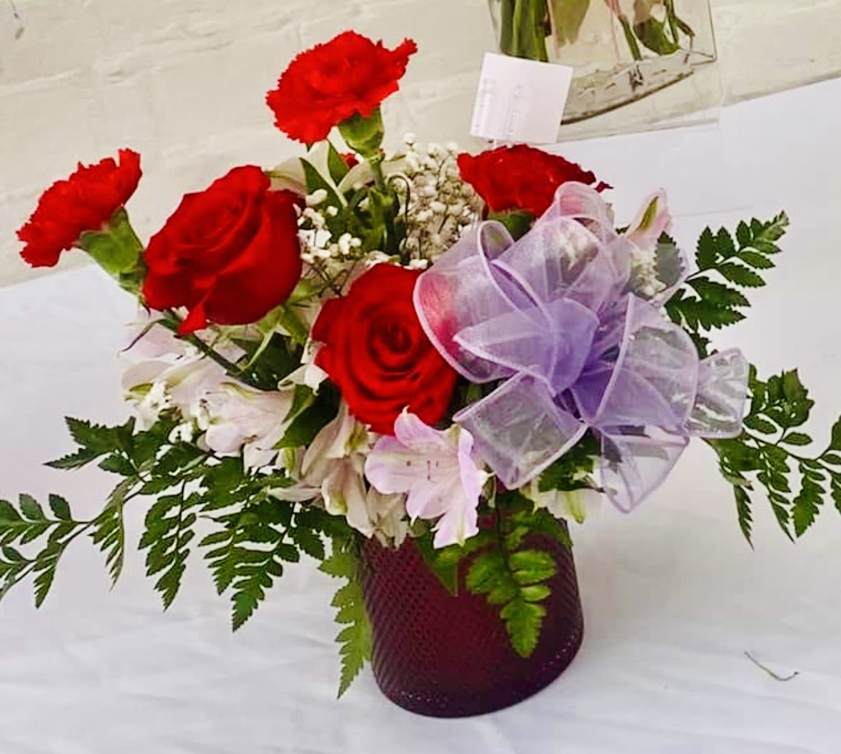 Valentines Day Special  - Mixed bouquet of red roses, filler and greens 