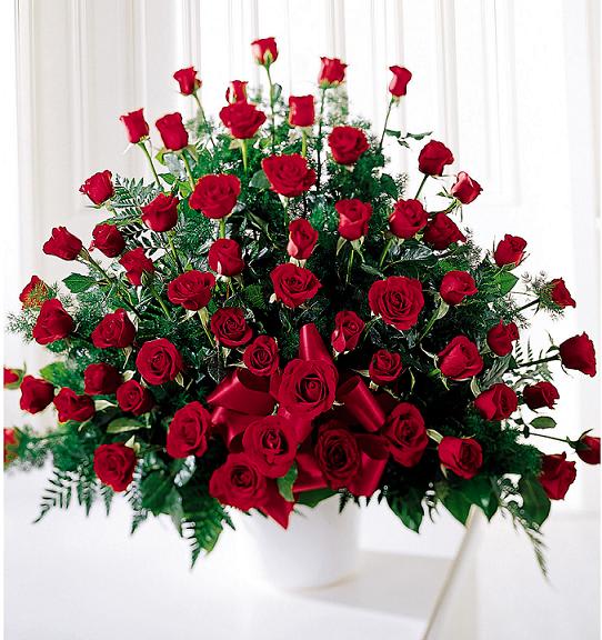 4 Dozen Roses Arranged - 4 Dozen Roses Arranged in a large white container (As shown on the picture)