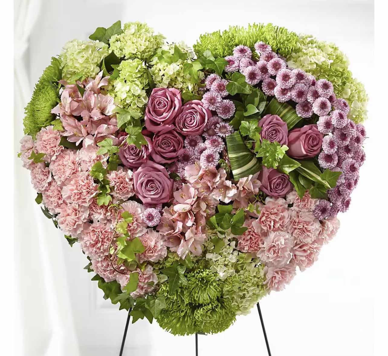 Simply Love Heart - Pink, purple, and green flowers