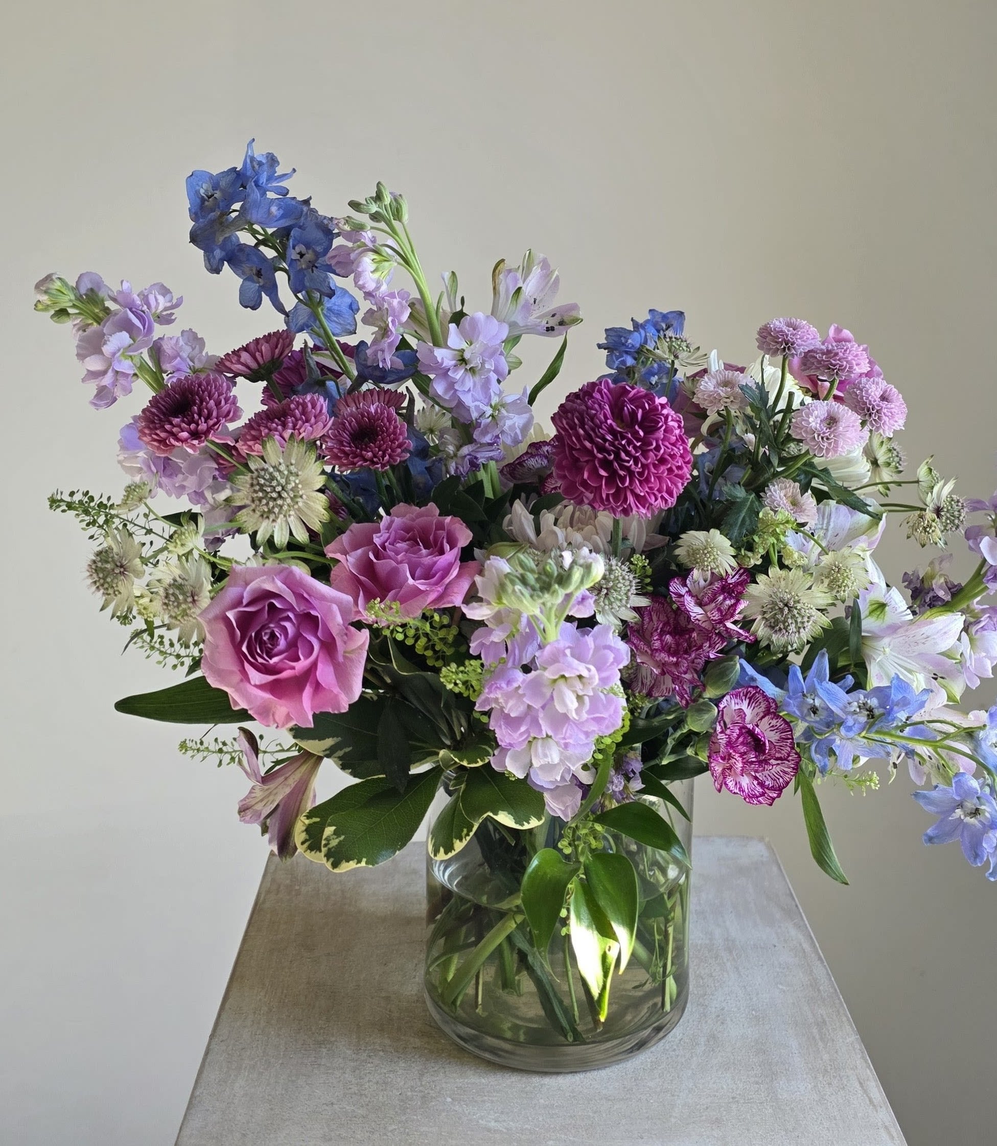 Sonnet - A soothing mix of lavender tones with white and blue.  Approximately 15Wx20H