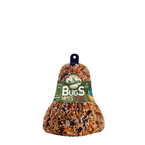 Mr. Bird Bugs, Nut &amp; Fruit Bell - Gorgeous bug, nut and fruit bell sure to attract many birds and many compliments.  Hang on the hanger or mount on the Mr.Bird’s Seed Bell Hanger. No waste, no mess, never melt. Great for year-round bird feeding