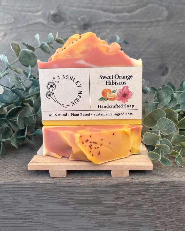 Sweet Orange Hibiscus - This soap smells like sunshine in a bar! The sweet citrus fragrance dominates the scent with subtle woody hints of cedarwood. Colored with infused annatto and rose kaolin clay with a liquid base of hibiscus tea, this bar is not only beautiful and healthy for the skin but its also uplifting, awakening and joyful. So to all the Citrus lovers out there, Enjoy!
