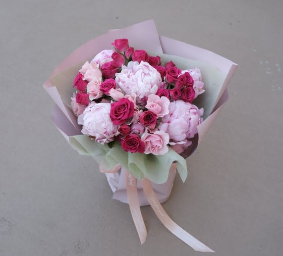 Pink Sweetheart Crush Peonies and Roses - A dreamy mix of peonies and roses, blooming in layers of pink. Gentle, romantic, and guaranteed to brighten someone’s day.