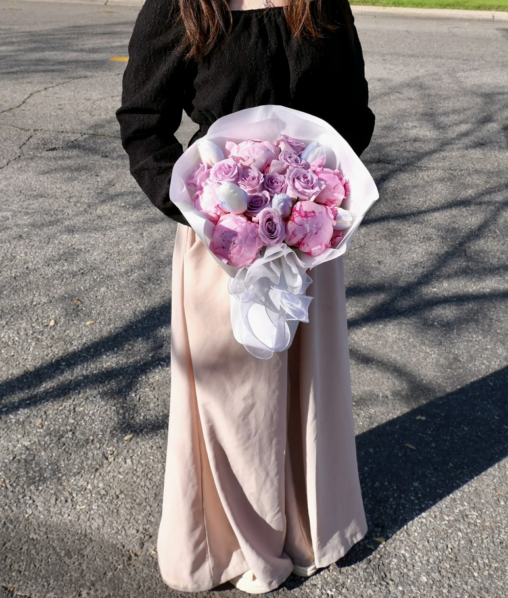 Peonies in the Sky - Peonies and tulips in their dreamiest shades — soft, full, and beautifully layered. A bouquet made to celebrate love, sweetness, and every gentle moment in between.