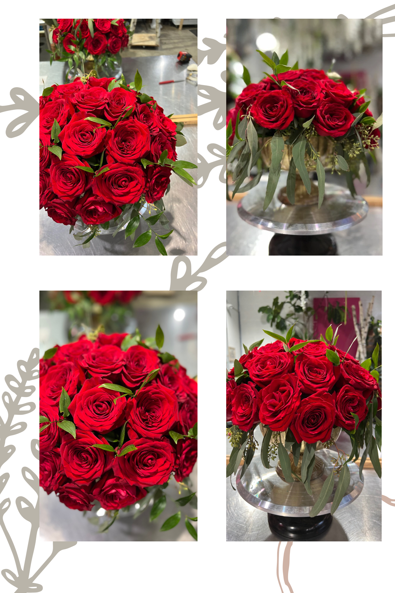 CARYSSE - 36 BEAUTIFUL RED ROSES IN THE GOLD CONTAINER 