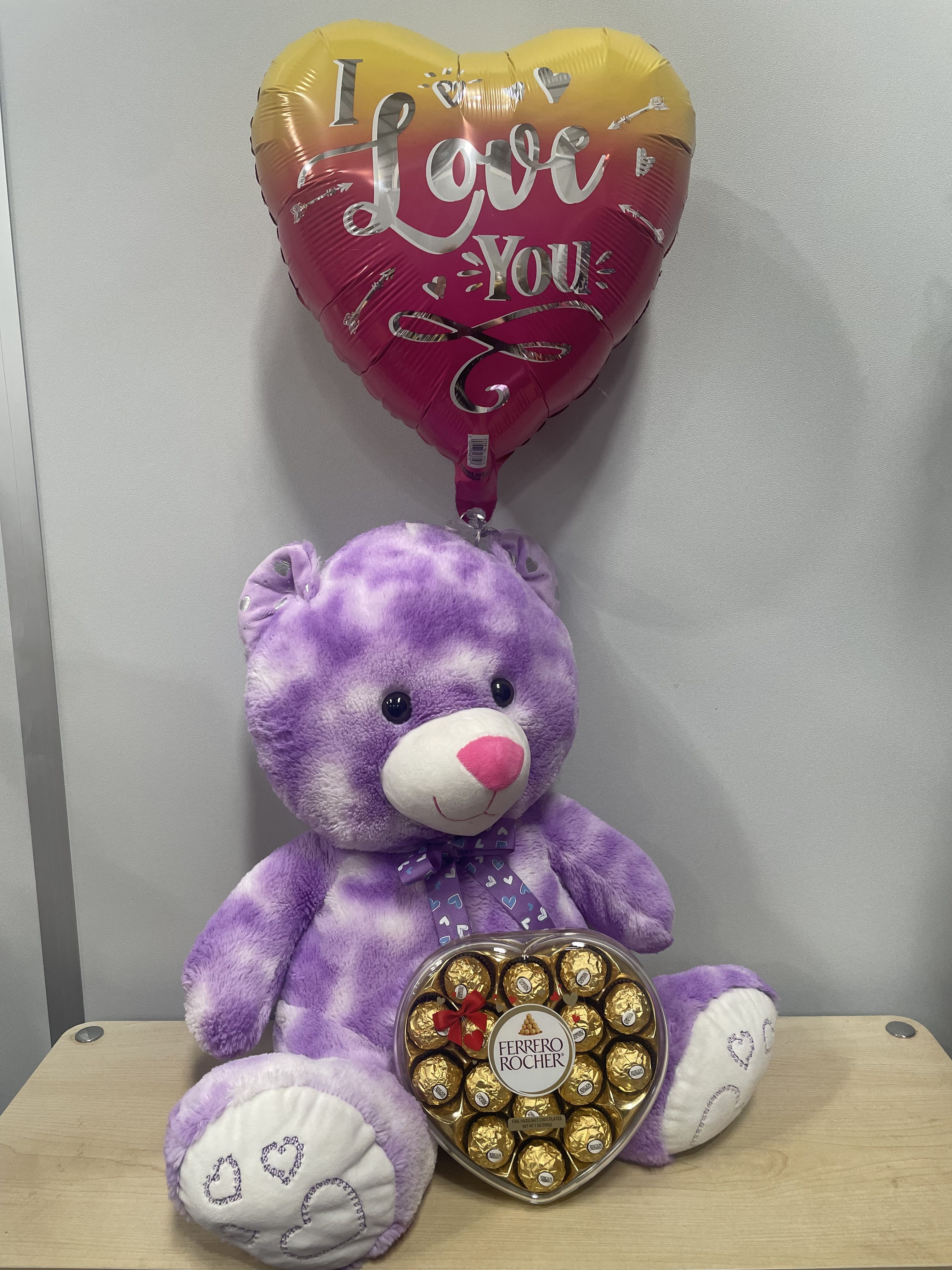 Lg. Lavender Love Bear Trio - As shown 