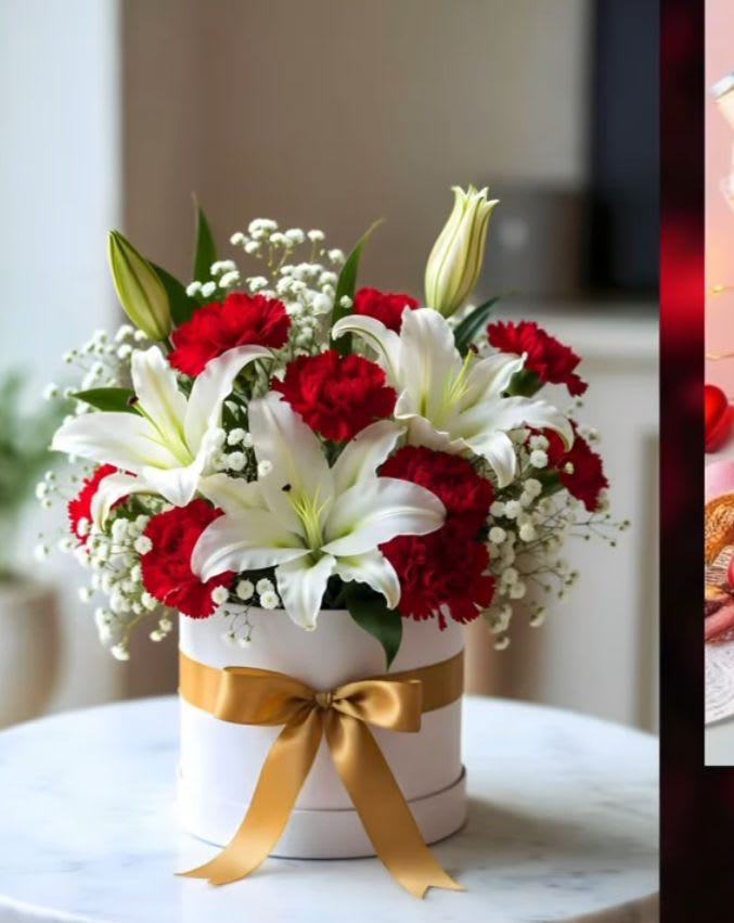 Sweet lilys - Deluxe box with lilys and roses