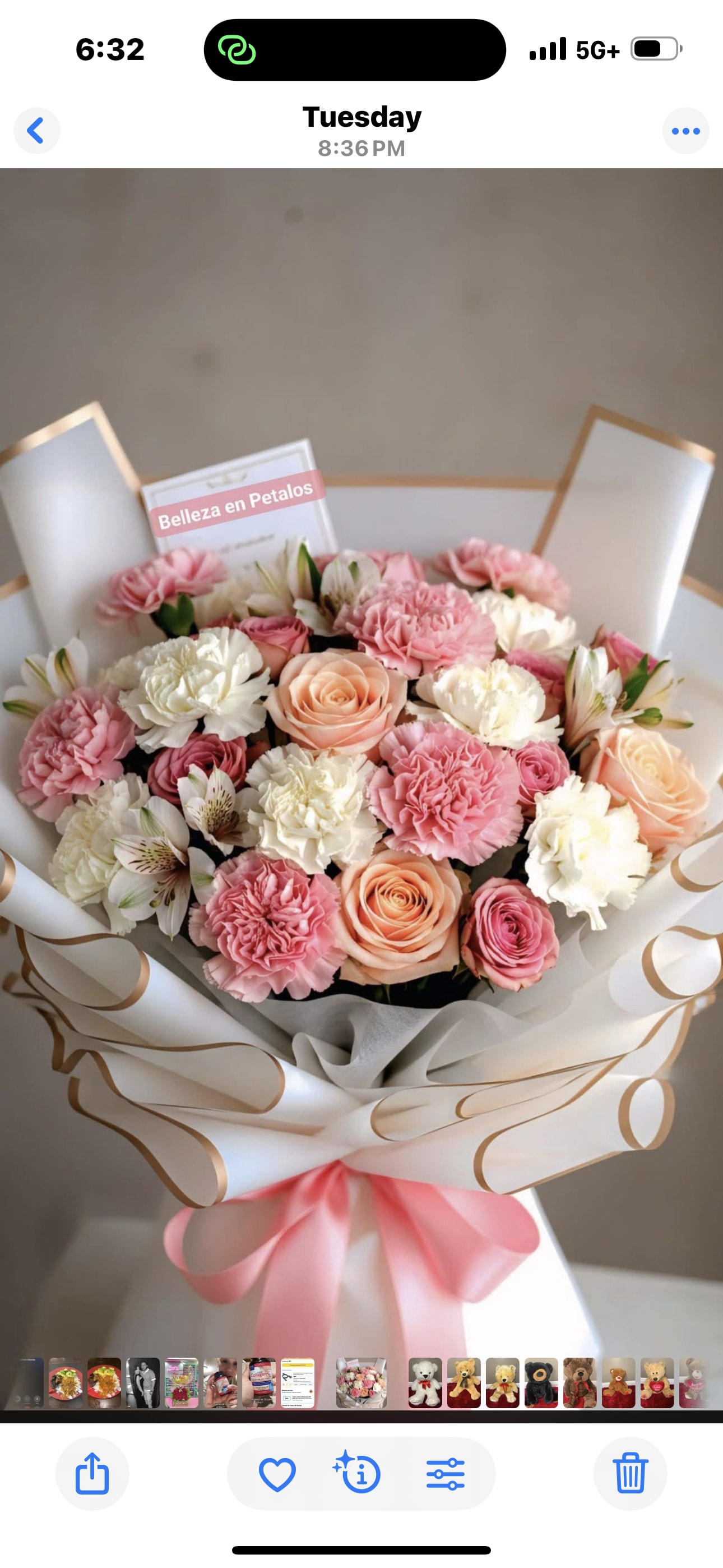 Soft love - Delux bouque with peach roses and light pink carnation and white carnation as well