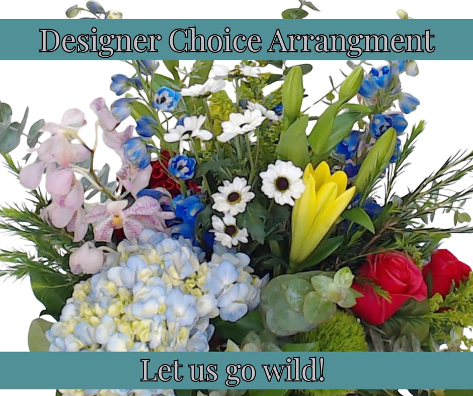 Designer Choice Bright Arrangement - Designer’s Choice Floral Arrangement – One-of-a-Kind &amp; Seasonally Inspired  Trust our floral designers to create something truly special. Our Designer’s Choice floral arrangement is a custom, one-of-a-kind design crafted with the freshest seasonal flowers available at the moment of your order. No two arrangements are ever the same—each bouquet is a unique expression of color, texture, and artistry.  Perfect for any occasion, this custom floral arrangement allows our designers full creative freedom to showcase premium blooms at their peak. Whether you’re sending a heartfelt gift or elevating your own space, our luxury designer’s choice flowers deliver beauty, balance, and surprise every time.   Handcrafted by professional floral designers  Made with premium, seasonal blooms  A unique floral design—no substitutions, just artistry