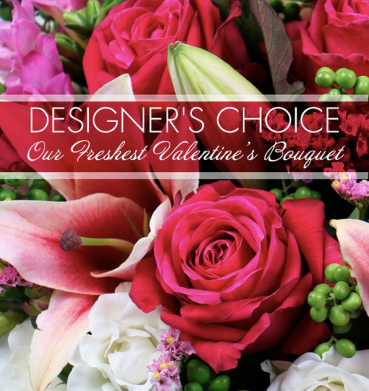 Absolute AGAPE - The "Absolute Agape" is your way to show your love devotion. Our designers will take time and design the perfect arrangement with our freshest flowers just for your special someone. Let us know if there is something she doesn't like and we will do our best to accommodate. Please note- if you need specific details, calling is easier to place an order. 