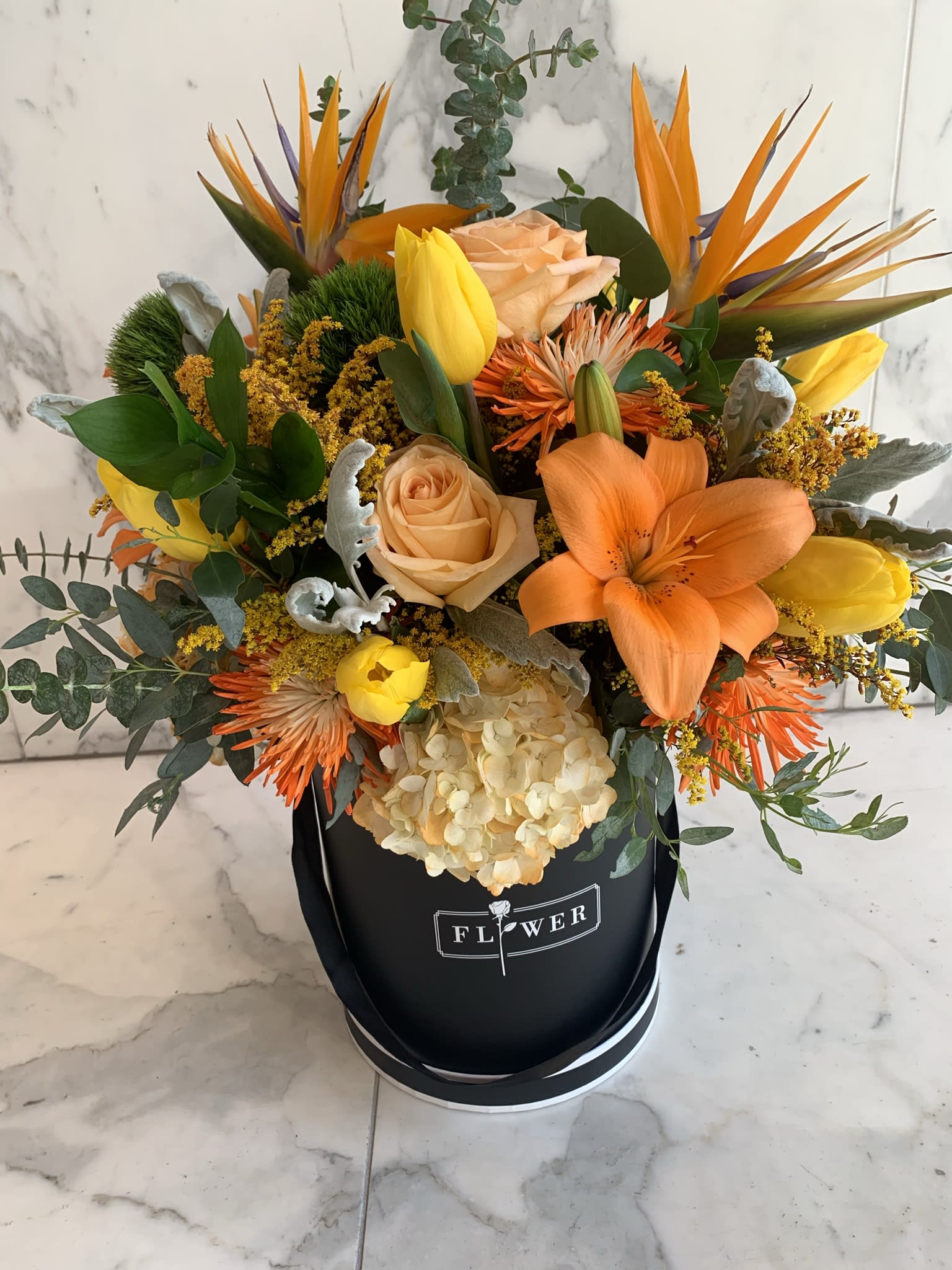 Fabulous Fall - Best seller fall arrangement fill fragant fall flowers lilys roses hidrangeas  greenery and many other natural elements 