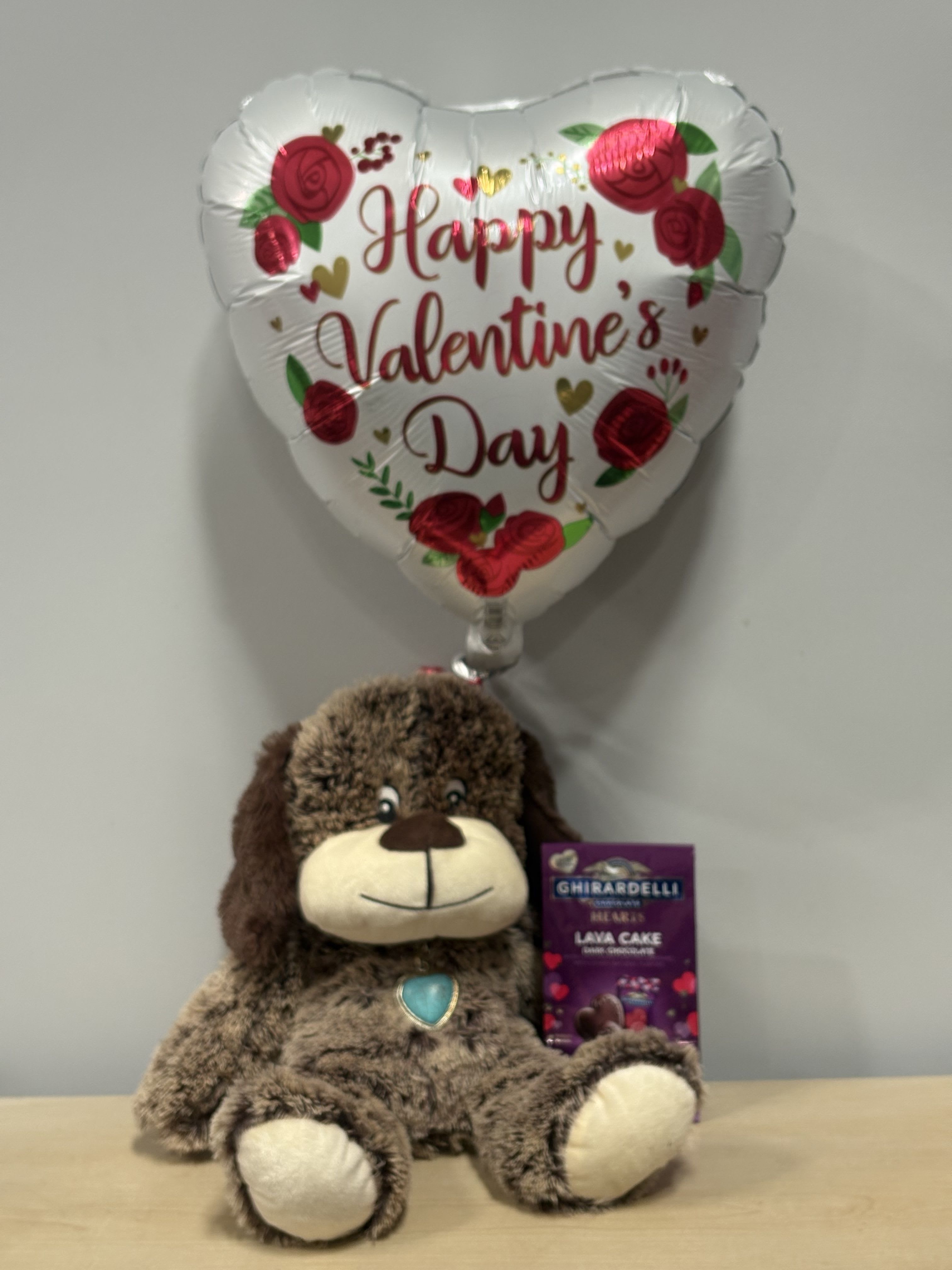 Turquoise Heart Puppy Trio - As shown 