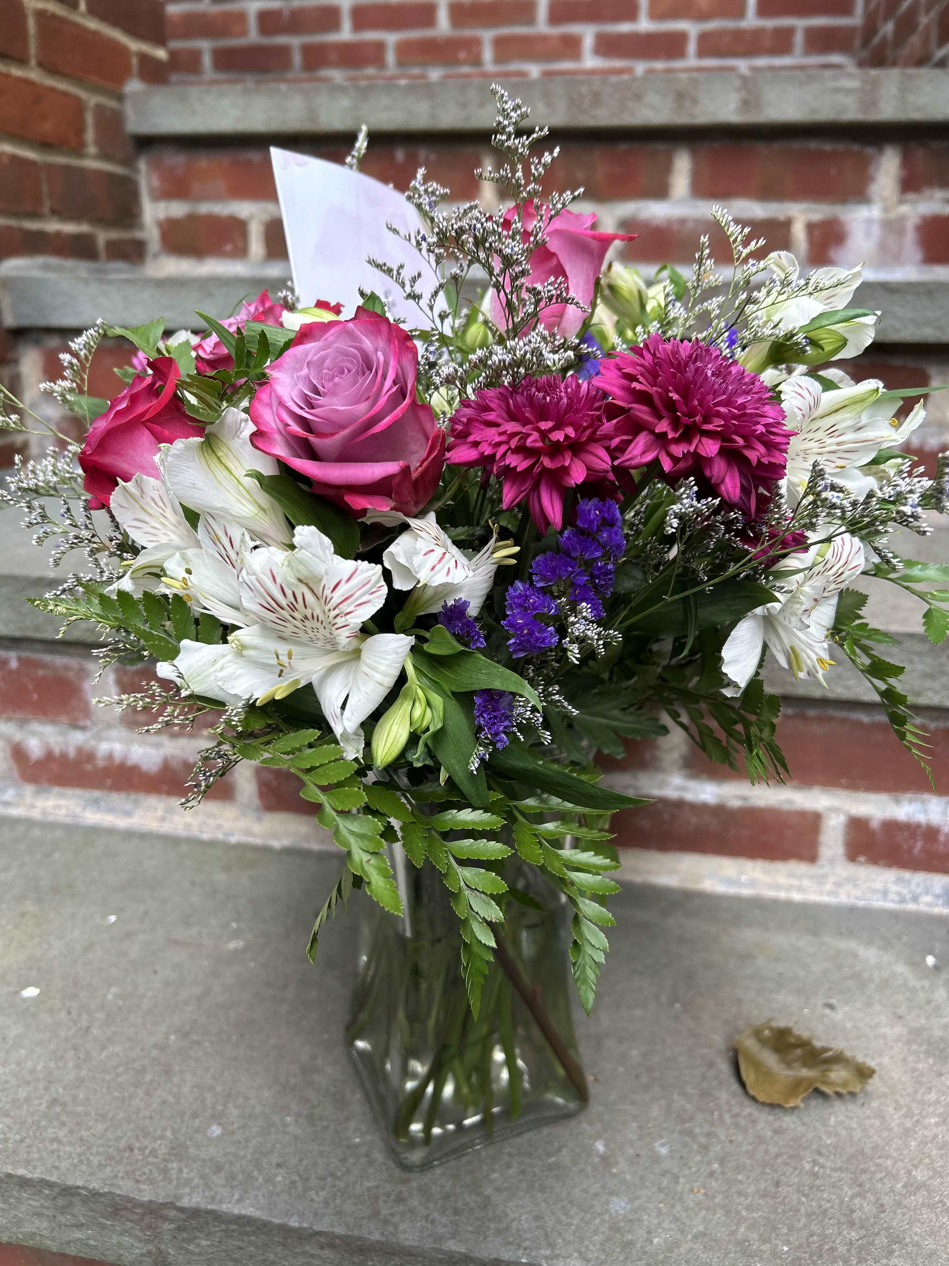Everyday in Purple  - Our everyday bouquet features a fresh, hand picked assortment of purple blooms that are perfect for any occasion. Bring a little happiness home today.
