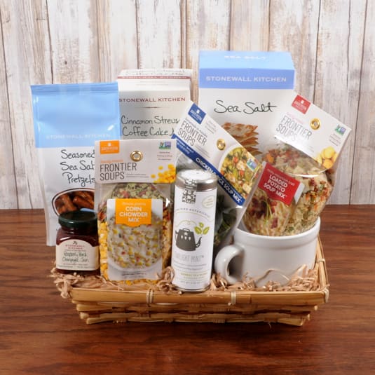 Comfort Gift Basket  - Comfort Gift Basket filled with a selection of gourmet items