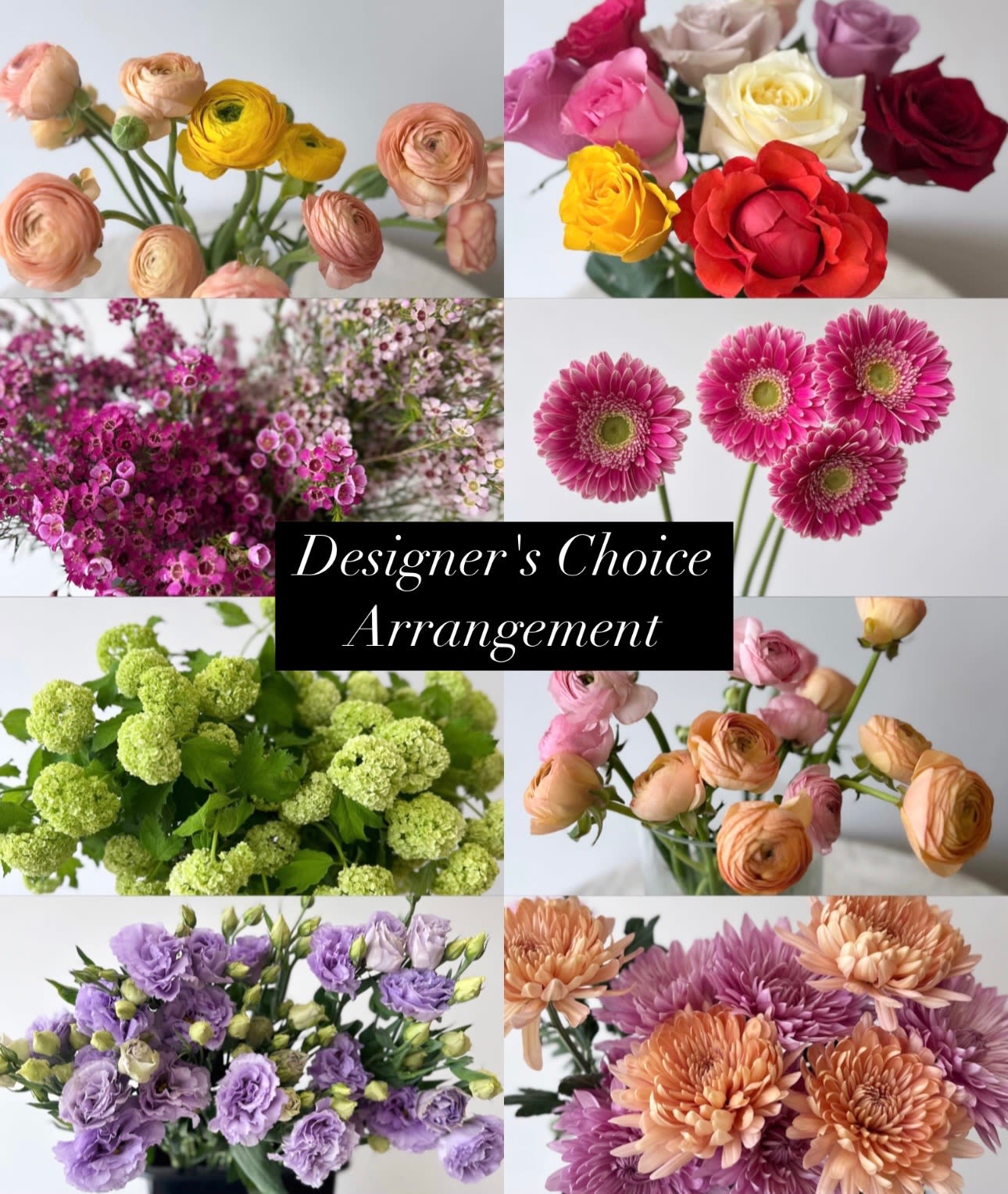 Designer's Choice Arrangement - An arrangement of our finest and freshest flower stems in season.
