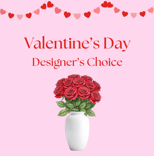 Valentine's Day Designers Choice - Show your love by gifting a bouquet filled with festive red and pink blooms. 