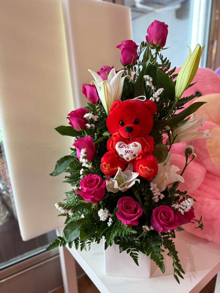 Velvet Elegance - Velvet Elegance With Roses And Lilies 