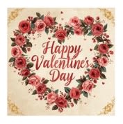 Greeting Card - Happy Valentine's Day - A Greeting Card with the message "Happy Valentine's Day" Styles vary Standard - Small card Deluxe - Full Size card