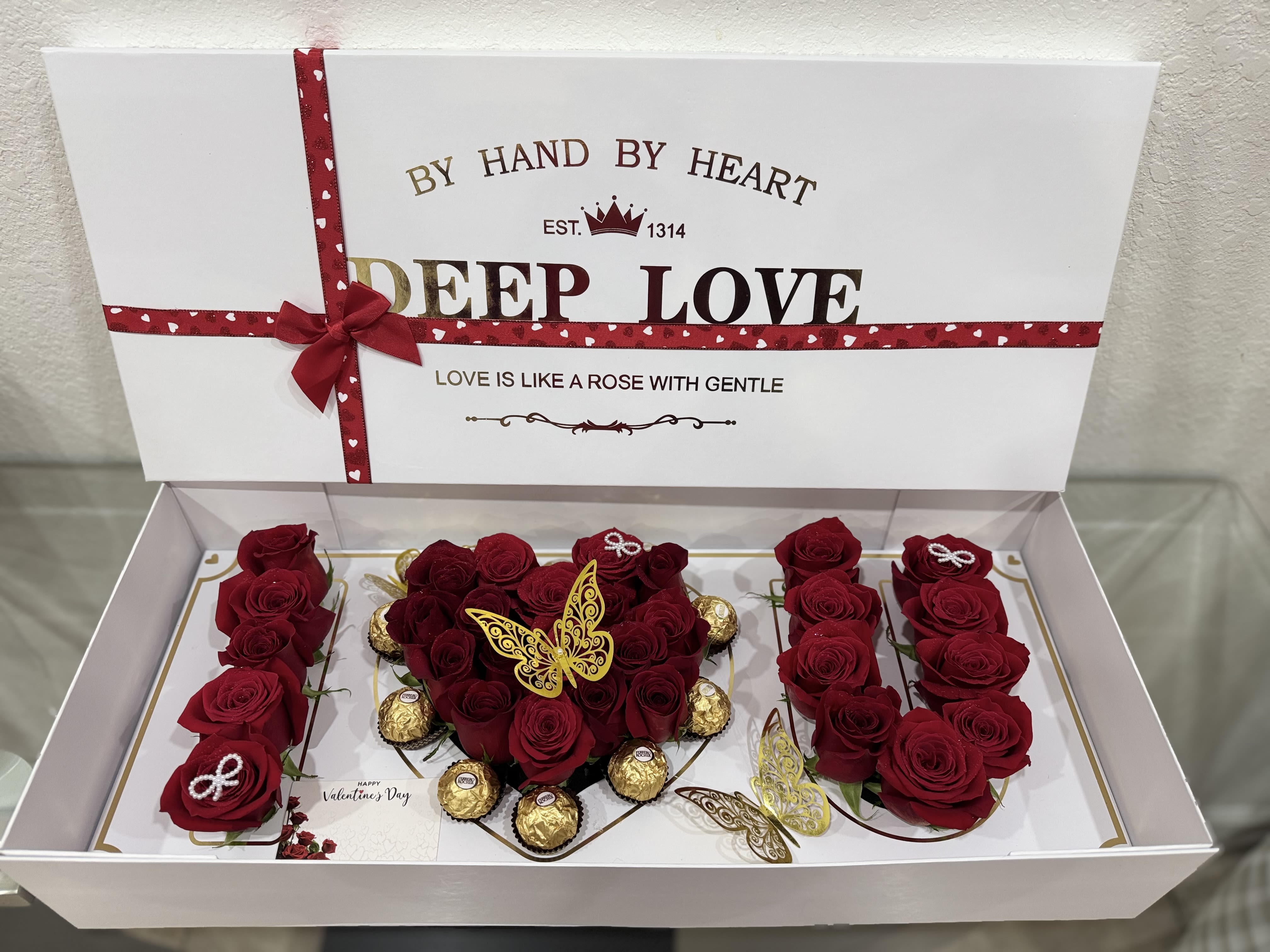 Box love  - Box roses chocolate 